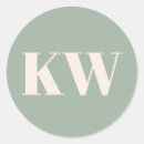 Search for sage green monogram stickers Simple