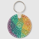 Search for rainbow flower key rings Hippie