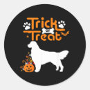Search for golden retriever dog stickers Trick or treat