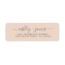 Search for pastel peach return address labels Modern typography