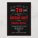 Search for black and white 70th birthday invitations Chalkboard