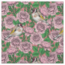 Search for white bird fabric Botanical