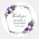 Search for purple thank you wedding stickers Floral