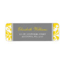 Search for yellow grey return address labels Damask