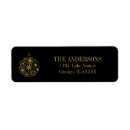 Search for gold snowflake return address labels Faux gold foil