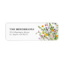 Search for wildflowers return address labels watercolor
