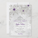 Search for purple and silver sweet 16 invitations Tiara