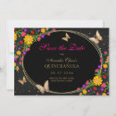 Search for rectangle quinceanera save the dates Black and gold