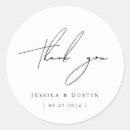 Search for black and white wedding stickers Thank you