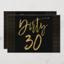 Search for dirty thirty gold birthday invitations Black