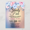 Search for blue 75th birthday invitations Glitter