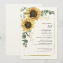 Search for sunflower 50th birthday invitations Watercolor
