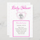 Search for pink bunny baby shower invitations Floral flowers