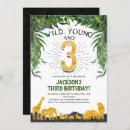 Search for young wild and 3 birthday invitations Animal
