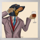 Search for wine posters Dog with wine