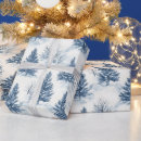 Search for snow trees wrapping paper Blue