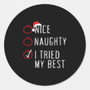 Search for naughty nice stickers Santa