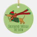 Search for dachshund christmas tree decorations Red and green