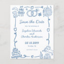 Search for doodle save the dates Blue and white