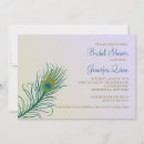 Search for peacock bridal shower invitations Feathers
