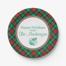 Search for plaid christmas plates Red