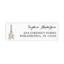 Search for paris return address labels Eiffel tower