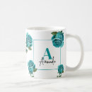 Search for teal monogram mugs Birthday
