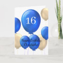 Search for 16th for a grandson birthday cards Blue
