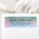 Search for purple sparkle return address labels Girly