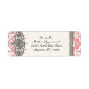 Search for silver damask wedding return address labels Elegant
