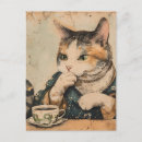Search for vintage cat art postcards Japan