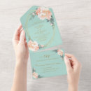 Search for peach and mint green wedding invitations Chic
