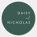 Search for emerald green wedding stickers Minimalist
