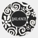 Search for abstract flowers pattern stickers Black