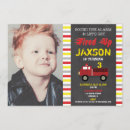 Search for fire engine birthday invitations Firetruck
