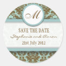 Search for blue and brown wedding stickers Initials