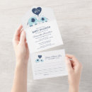 Search for one heart blue invitations Modern