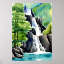 Search for watercolor waterfall art River