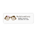 Search for girl monkey return address labels Pink
