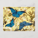 Search for vintage butterfly postcards Blue