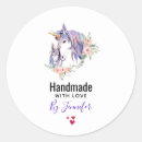 Search for love unicorns stickers Handmade with love