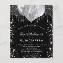 Search for black silver quinceanera invitations Glitter