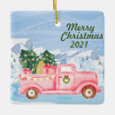 Search for old truck christmas tree decorations Snow