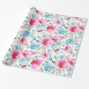 Search for flower pattern wrapping paper Blue