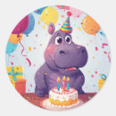 Search for hippo cartoon stickers Birthday