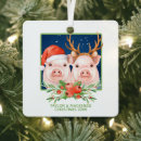 Search for pig christmas tree decorations Santa