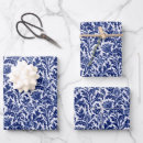 Search for blue and white wrapping paper Damask