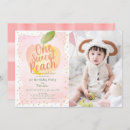 Search for one sweet peach invitations Girl