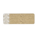 Search for burlap lace return address labels Vintage