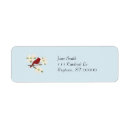 Search for red bird return address labels Northern cardinal